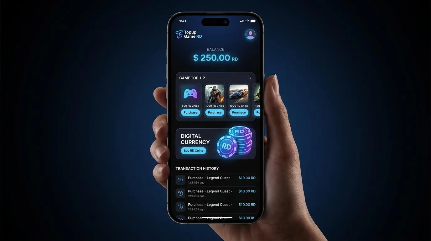 Screenshot topup game RD di Topup Game RD Express — chip & koin emas