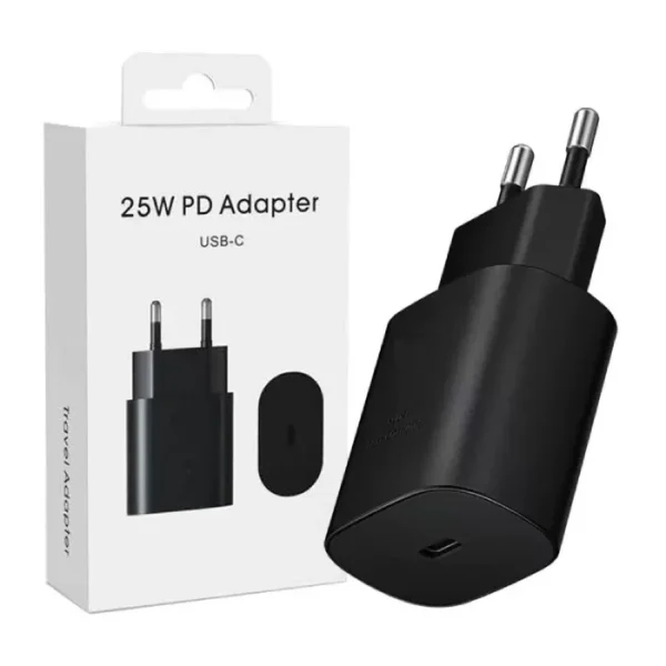 Black Samsung 25W Travel Adapter USB-C - Koda PD Adapter Fast Charging - EU Plug